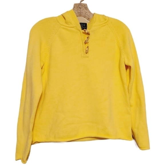 Liz Claiborne | Crazy Horse Yellow Hoodie Sweater (Size Medium Petite) - Picture 1 of 14